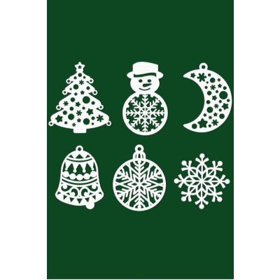 Beyaz Renk Yılbaşı Ağacı Süsü 6 lı Noel Süsü Christmas Ornament
