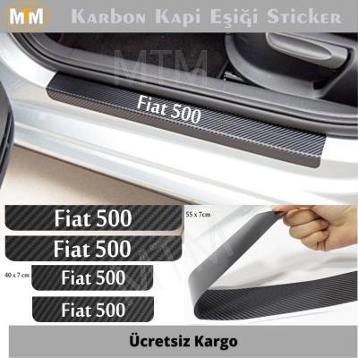 Fiat 500 Karbon Kapı Eşiği Sticker (4 Adet)