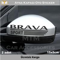 Fiat Brava Ayna Kapağı Oto Sticker (2 Adet)
