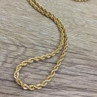 Garantili Altın Kaplama 50 cm Halat Zincir Burgulu Kolye Zinciri
