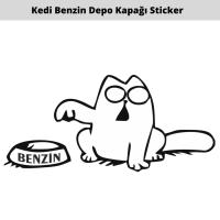 Kedi Depo Kapağı Oto Sticker 15 CM