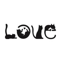 Kedi Tablosu LOVE Duvar Yazısı Dekoratif Tablo Ahşap Duvar Tablosu