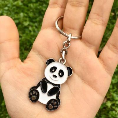 Metal Panda Anahtarlık Panda Çanta Süsü Hediyelik Anahtarlık