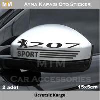 Peugeot 207 Ayna Kapağı Oto Sticker (2 Adet)