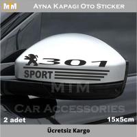 Peugeot 301 Ayna Kapağı Oto Sticker (2 Adet)