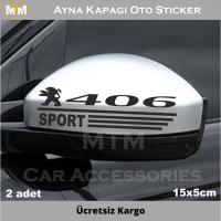 Peugeot 406 Ayna Kapağı Oto Sticker (2 Adet)