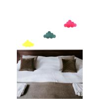 Renkli Bulut 3 lü Set Keçeli Bulut Duvar Dekoru Çocuk Odası Süsü