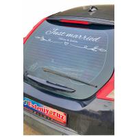 Gelin Arabası Sticker Süs Dekoratif İsim ve Tarih Yazılı Özel Etiket